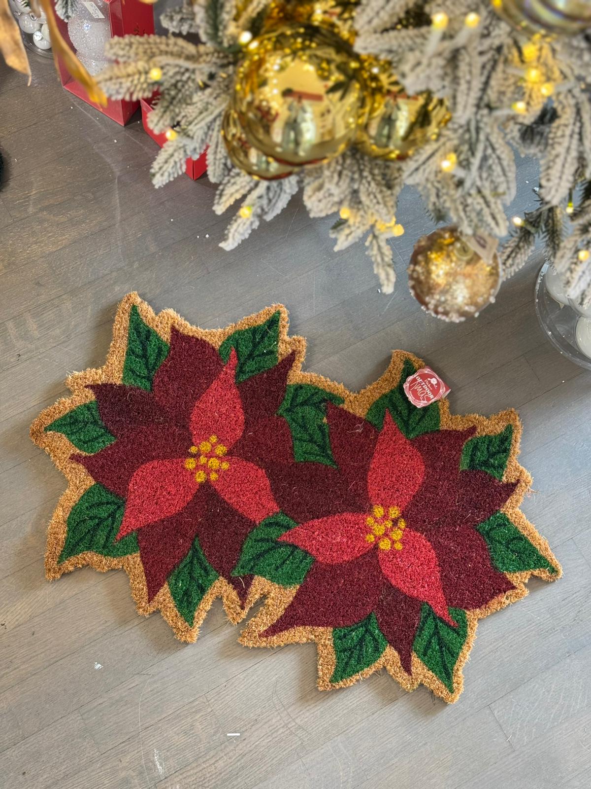 Zerbino natalizio in fibra di cocco sagomato XMAS - 2 varianti - 45x70 cm - L'Atelier17